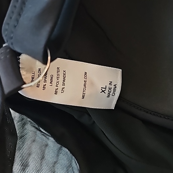 Meet Curve Black Cross Front Mesh One-piece Swimsuit, Size XL, NWT - Picture 5 of 8